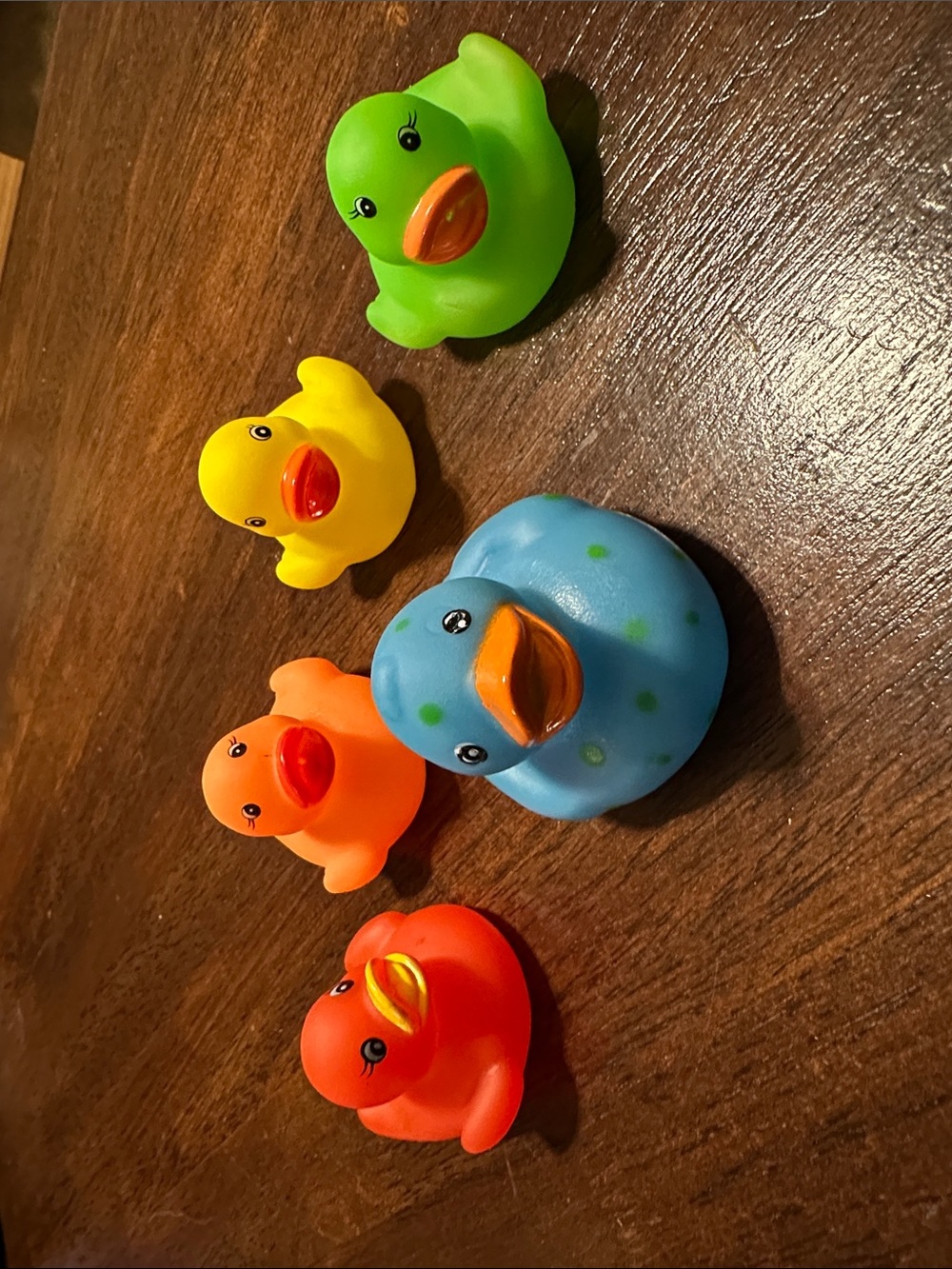 Colorful Rubber Duck Bath Toy Set - Green, Yellow, Blue, Orange, Red #1